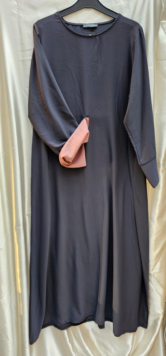 Classic Taupe Abaya with Contrast Cuffs