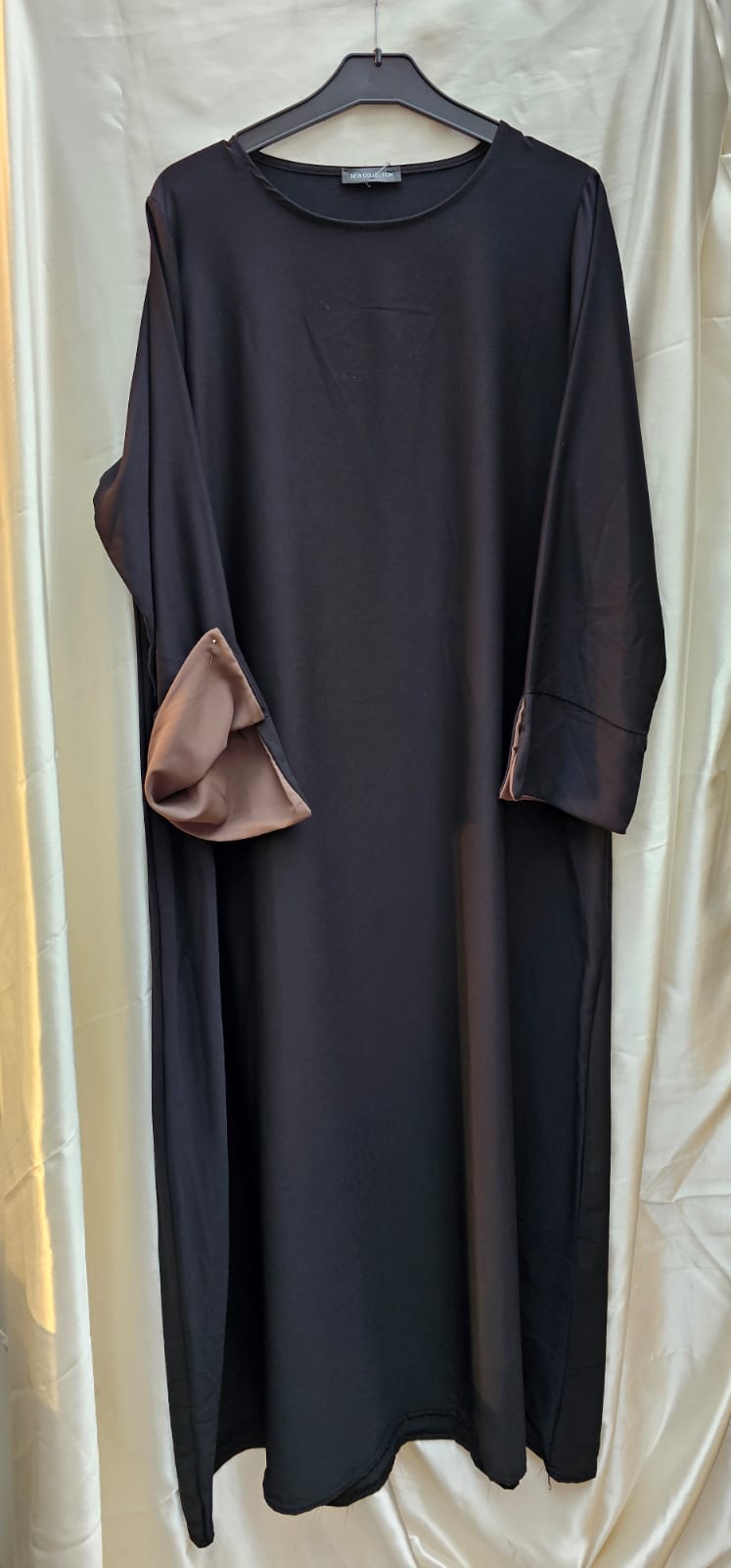 Classic Taupe Abaya with Contrast Cuffs